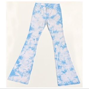 MICHAEL Michael Kors white tie dye flared pants